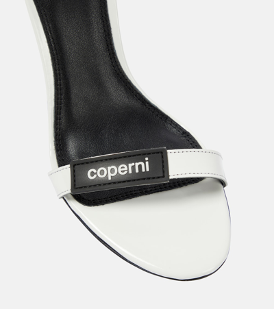 Shop Coperni Patent Leather Sandals In White