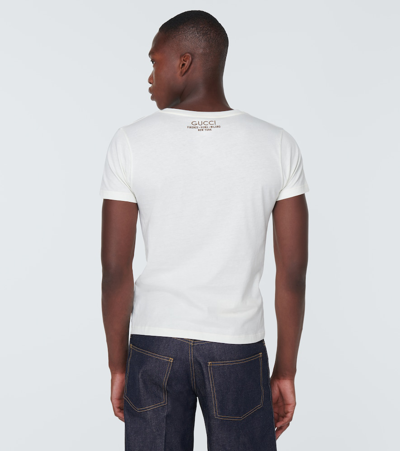 Shop Gucci Cities Cotton Jersey T-shirt In White