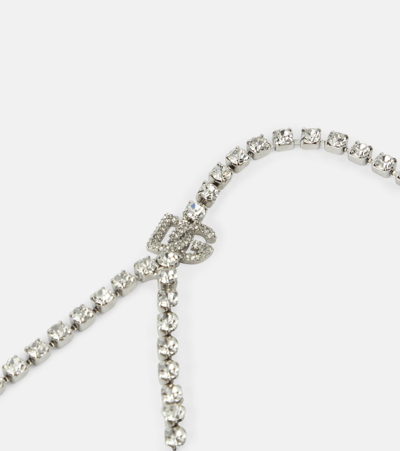 Shop Dolce & Gabbana Bijoux Crystal-embellished Bra In Silver