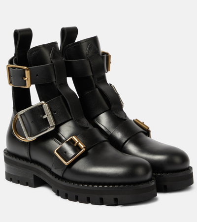 Shop Vivienne Westwood Leather Biker Boots In Black