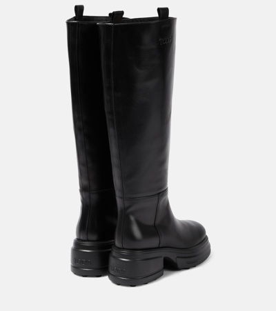 Shop Tod's Leather Knee-high Boots In Black