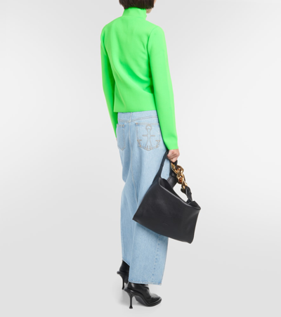 Shop Jw Anderson Knitted Sweater In Green