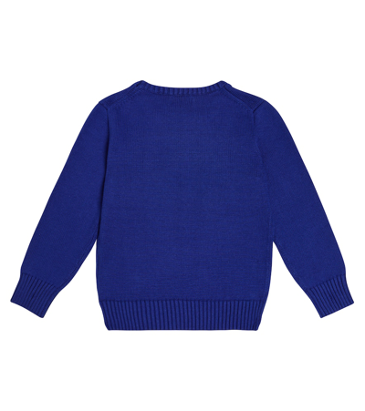 Shop Polo Ralph Lauren Intarsia Cotton Sweater In Blue