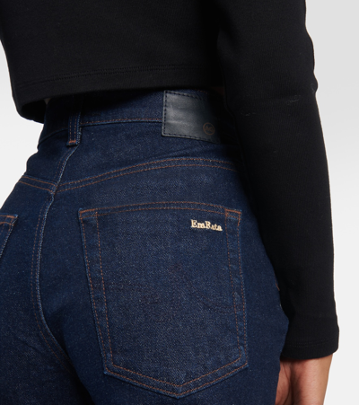 Ag X Emrata Alexxis Straight Jeans In Blue