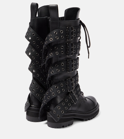 Shop Junya Watanabe Embellished Leather Boots In Black