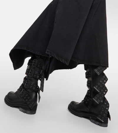 Shop Junya Watanabe Embellished Leather Boots In Black