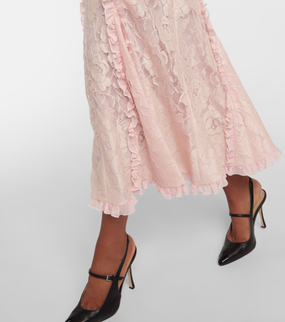 Shop Alessandra Rich Bow-detail Lace Gown In Pink