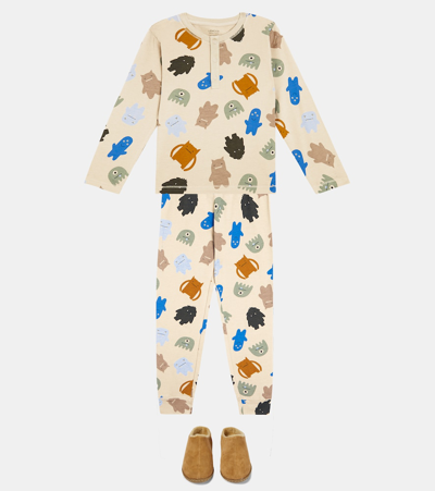 Shop Liewood Wilhelm Printed Cotton-blend Pajama Set In Multicoloured