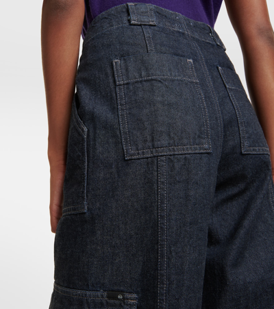 Ag High Rise Wide Leg Cargo Trouser Jeans In Prince St In Blue