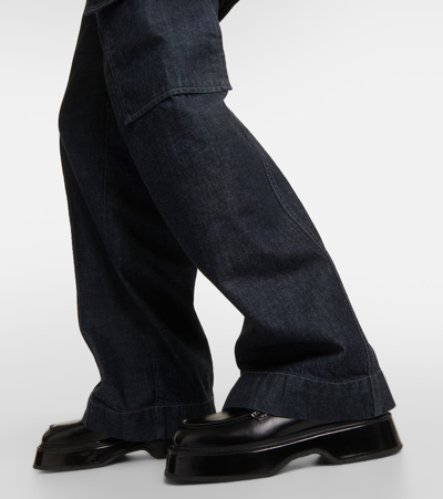 Ag High Rise Wide Leg Cargo Trouser Jeans In Prince St In Blue