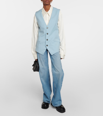 Shop Ami Alexandre Mattiussi Wool Waistcoat In Blue