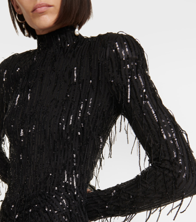 Rotate Birger Christensen Sequined Minidress In Black