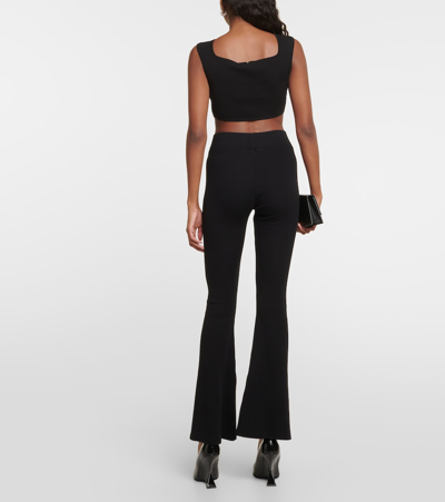 Ag X Emrata Morrison Cotton-blend Flared Pants In Black