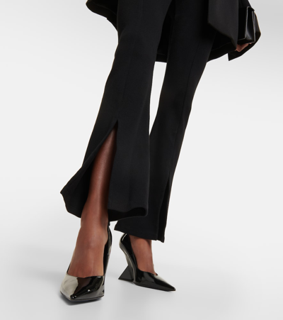 Ag X Emrata Morrison Cotton-blend Flared Pants In Black