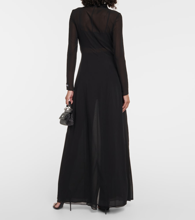 Shop Dolce & Gabbana Silk Chiffon Coat In Black