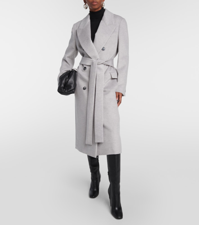 Shop Joseph Clichy Wool-blend Coat In Grey