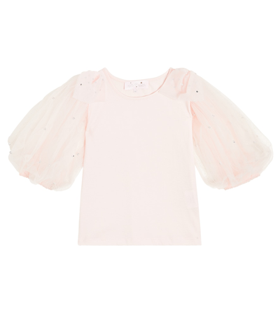 Tutu Du Monde Papillion Cotton Jersey And Tulle Top In Pink