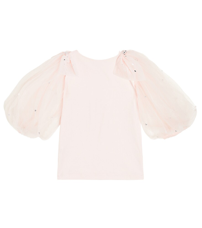 Tutu Du Monde Papillion Cotton Jersey And Tulle Top In Pink