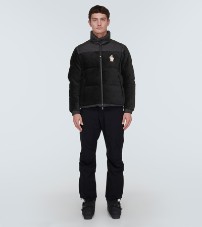 Shop Moncler Down-paneled Bomber Jacket In Black