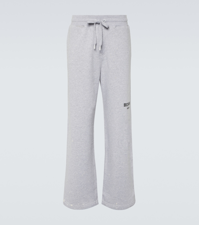 Shop Dolce & Gabbana Printed Cotton Sweatpants In Grey