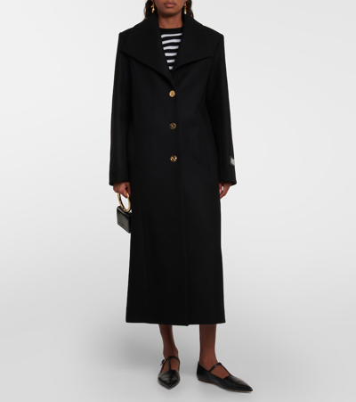 Patou Single-breasted Wool-blend Coat In Black