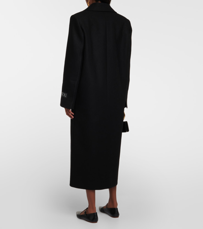 Patou Single-breasted Wool-blend Coat In Black