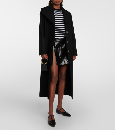 Patou Single-breasted Wool-blend Coat In Black