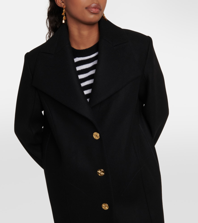 Patou Single-breasted Wool-blend Coat In Black