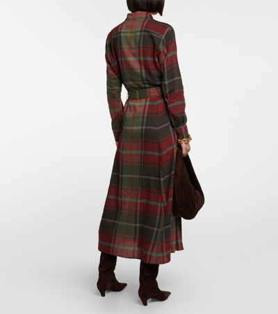 Polo Ralph Lauren Belted Checked Cotton-blend Shirt Dress In Multicoloured