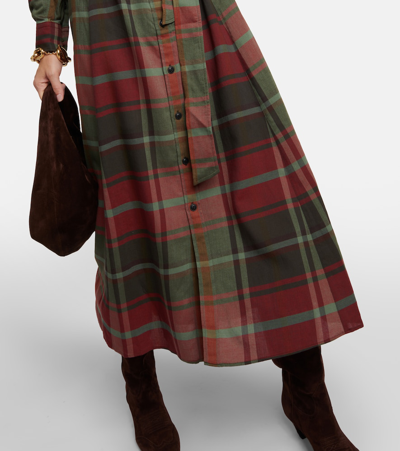 Polo Ralph Lauren Belted Checked Cotton-blend Shirt Dress In Multicoloured