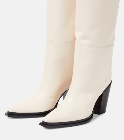 Jimmy Choo Cece Leather Western Knee Boots In Beige