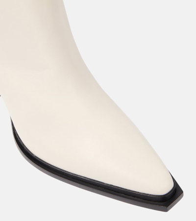 Jimmy Choo Cece Leather Western Knee Boots In Beige