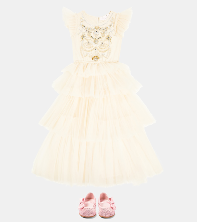 Tutu Du Monde Nightingale Tutu Embellished Tulle Dress In White
