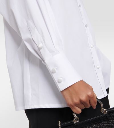 Shop Dolce & Gabbana Oversized Cotton-blend Shirt In White