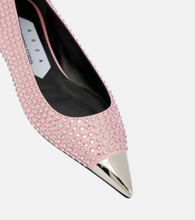 Area Rhinestone-embellished Ballet Flats In Pink