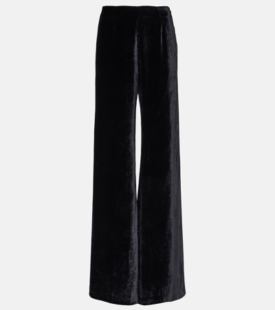 Shop Galvan Pat Velvet Leggings In Black