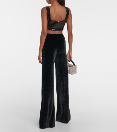 Galvan Pat Velvet Leggings In Black