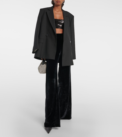 Galvan Pat Velvet Leggings In Black