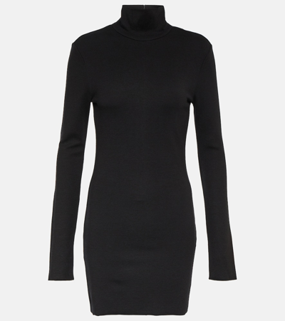 Shop Ami Alexandre Mattiussi Turtleneck Jersey Sweater Dress In Black