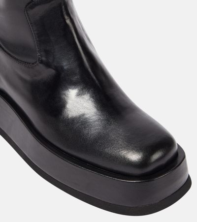Shop Gia Borghini Rosie Faux Leather Platform Ankle Boots In Black