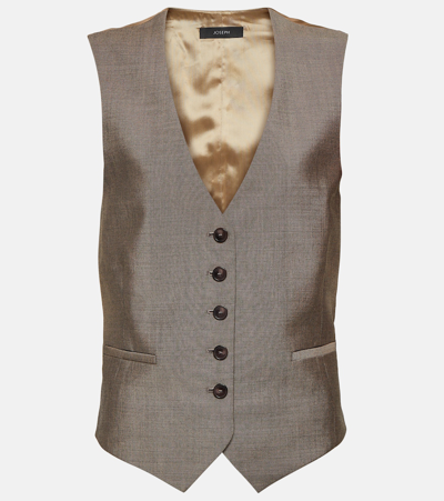 Shop Joseph Kinglake Wool And Mohair Waistcoat In Brown