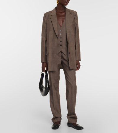 Joseph Kinglake Wool And Mohair Waistcoat In Brown