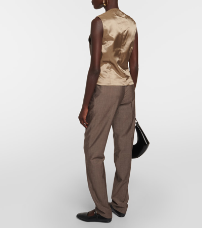 Joseph Kinglake Wool And Mohair Waistcoat In Brown