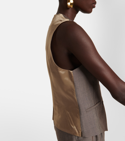 Joseph Kinglake Wool And Mohair Waistcoat In Brown