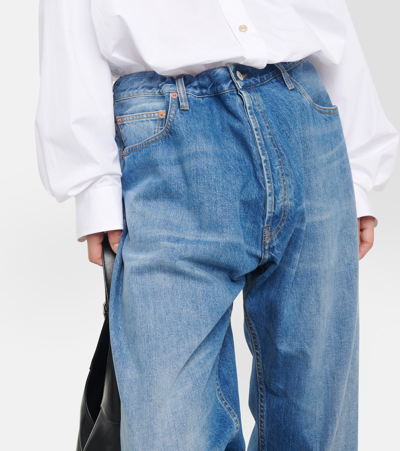 Shop Gucci Mid-rise Wide-leg Jeans In Blue