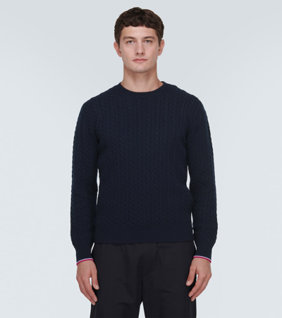 Shop Moncler Wool And Cashmere Sweater In Blue