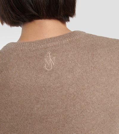 Shop Jw Anderson Tassel-trimmed Mohair-blend Sweater In Neutrals