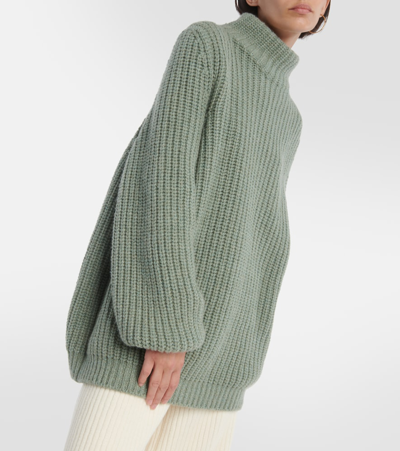 Shop Loro Piana Darwin Cashmere Turtleneck Sweater In Green