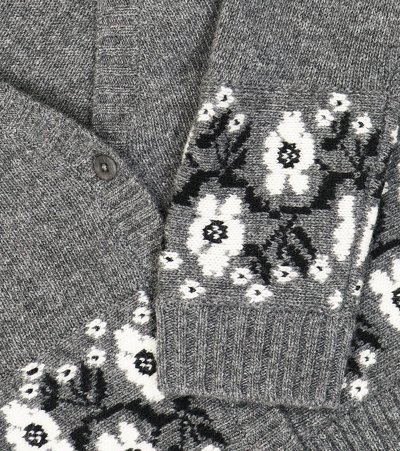 Il Gufo Intarsia Wool Knit Cardigan In Grey