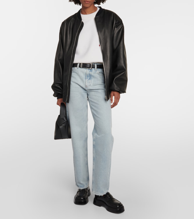 Ag X Emrata Clove Relaxed Vinte Straight Jean In Blue
